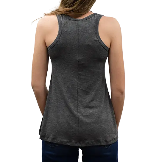 Mineral Wash Tank with Symmetrical Steer Head Design and Rhinestone Embellishments