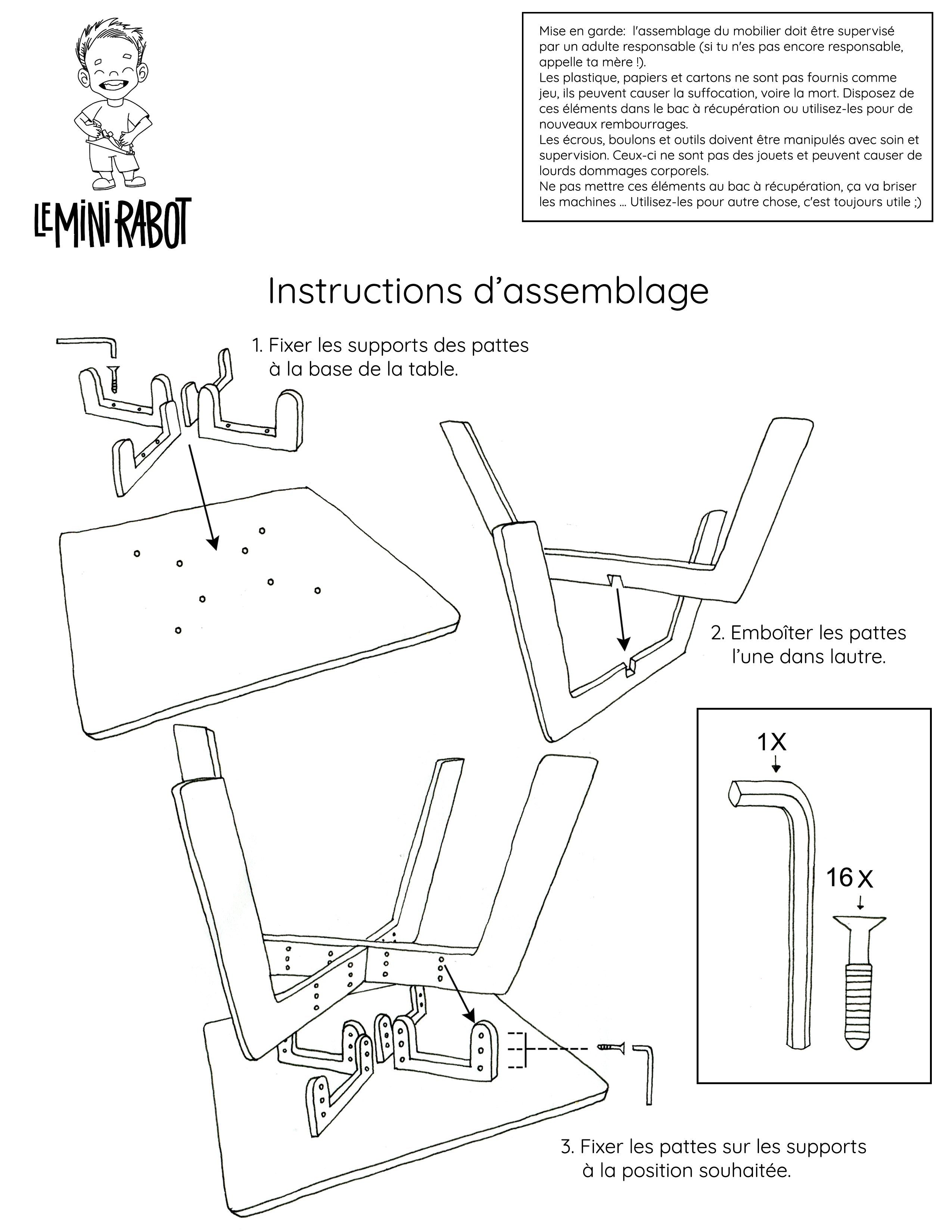 Kit évolutif table et chaises en bois pour enfants - Le Mini Curieux