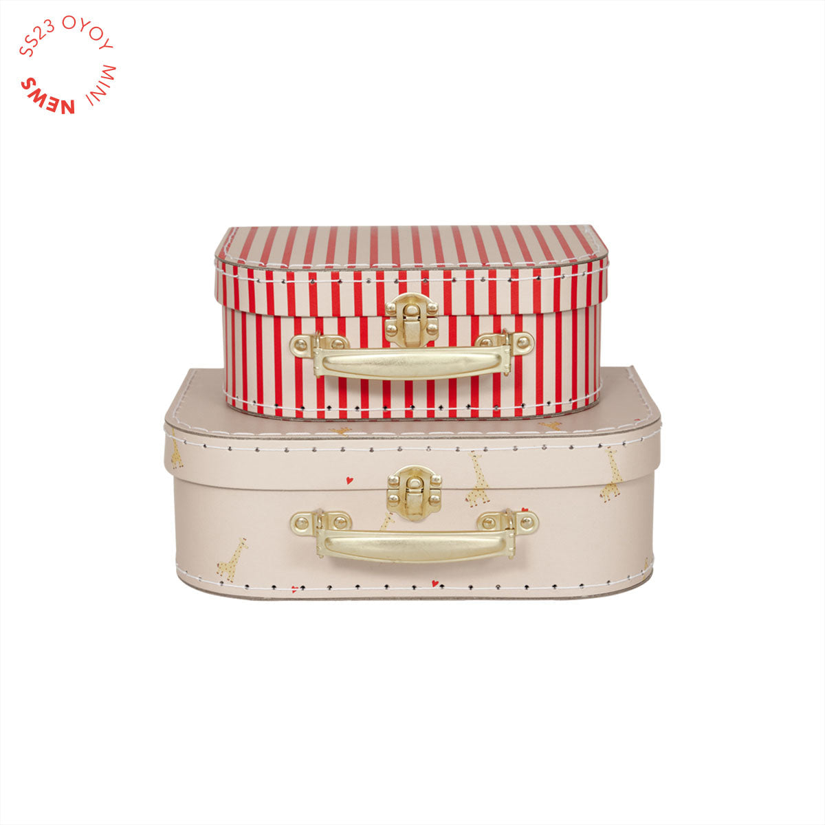 Mini Suitcase Giraffe & Stripe - Set of 2