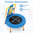 Mini Trampoline for Toddlers with Foam Padded Handle and Safety Padded Cover-Blue