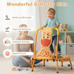 Mini Trampoline for Toddlers with Foam Padded Handle and Safety Padded Cover-Orange