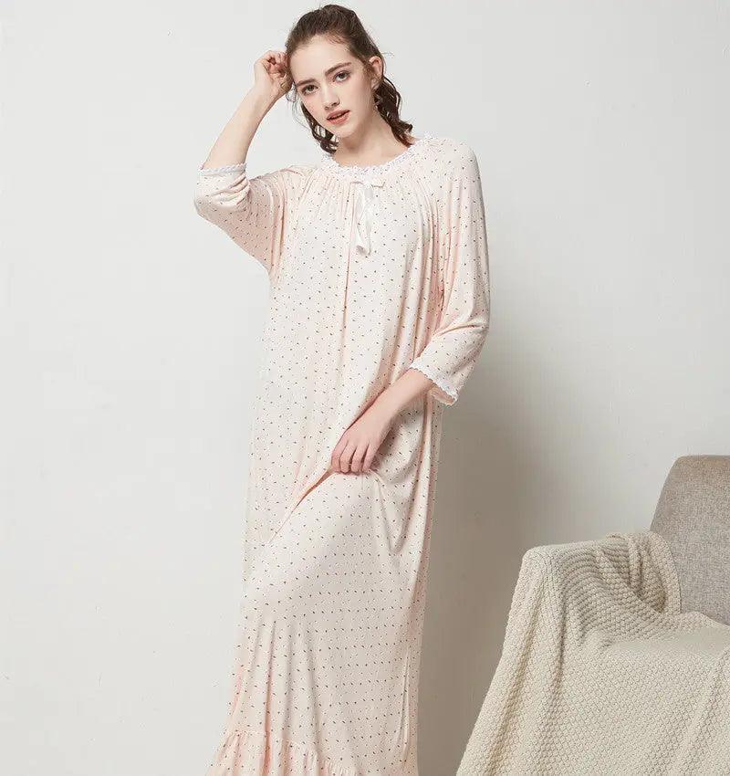 Modal Long Small Floral Pajamas For Women