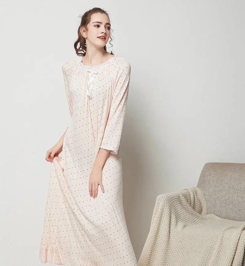 Modal Long Small Floral Pajamas For Women