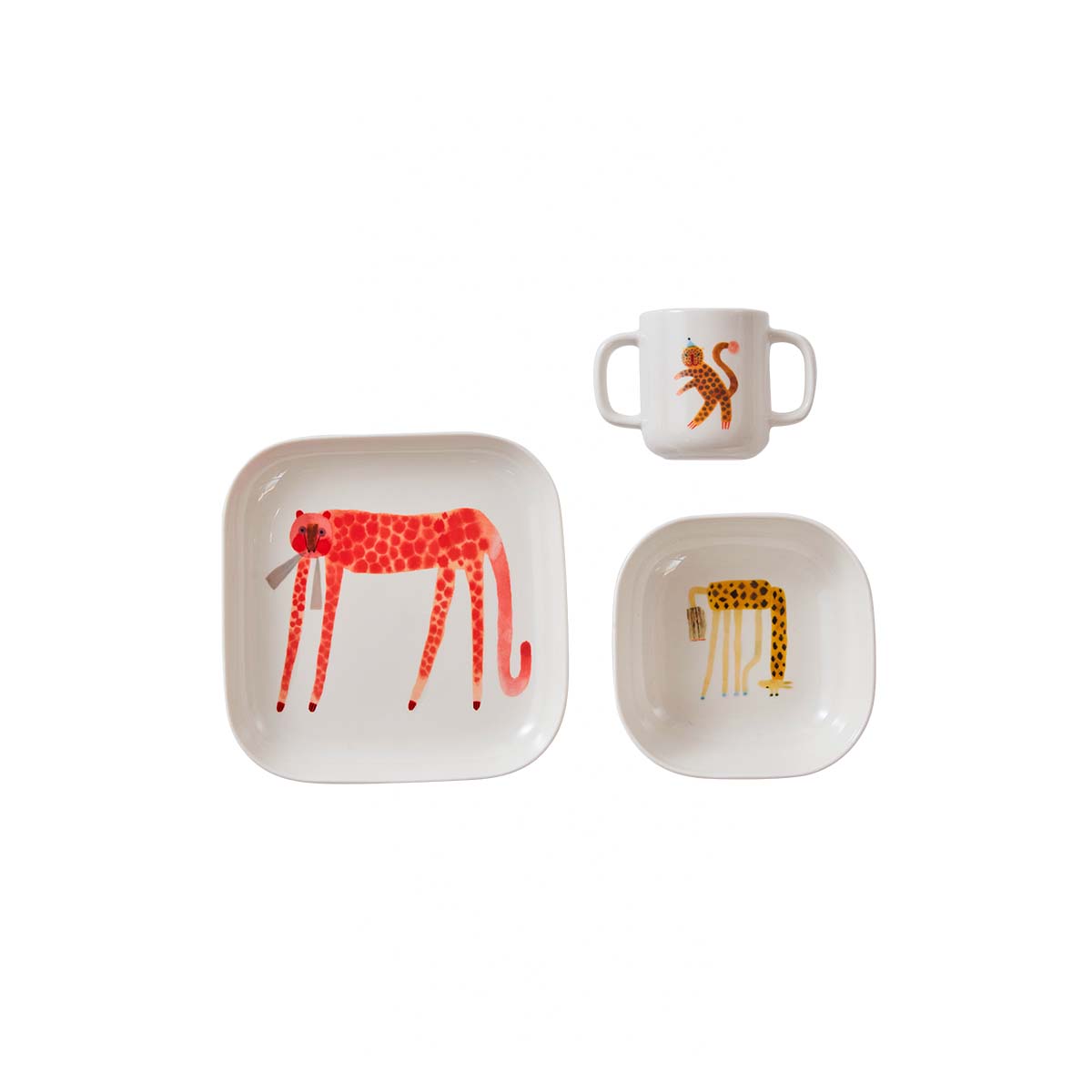 Moira Tableware Set Strawberry Cat - Offwhite