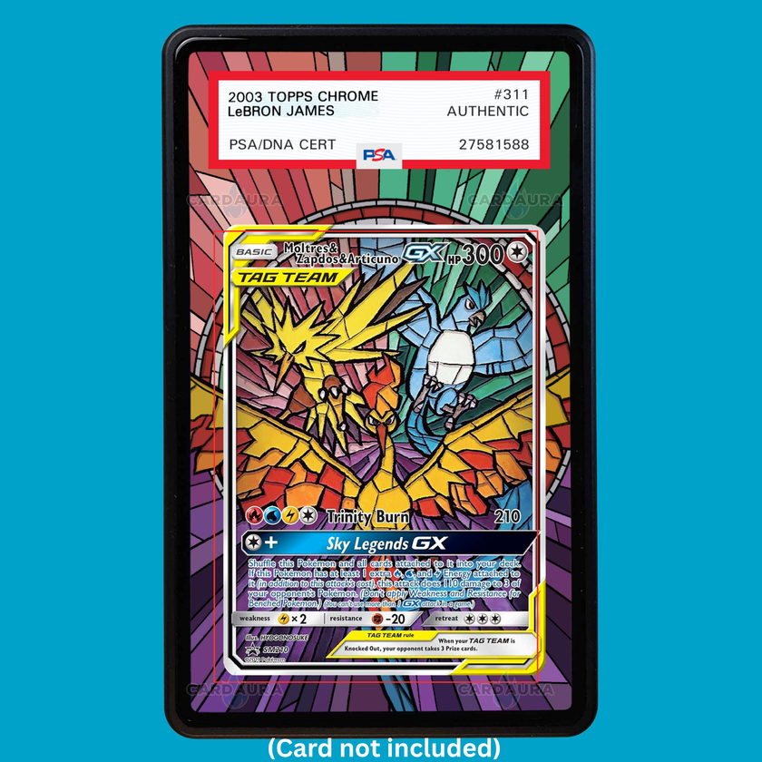 Moltres Zapdos Articuno Tag Team SM210 Hidden Fates (Graded) Display Case