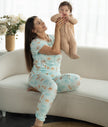Wommen's Bamboo Short Sleeve Pajama Set (Sunny Shores Print)