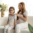 Pyjama en bambou à manches courtes pour femme (motif bohème surf)