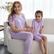 Bamboo Short Sleeve Top & Shorts Pajama Set (Lavender Bloom)