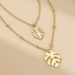 Monstera Leaf Layered Necklace