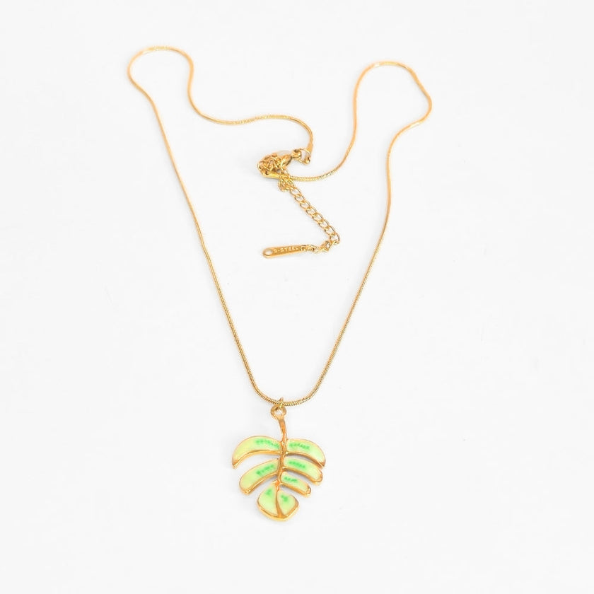 Monstera Leaf Pendant Necklace