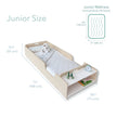 APPLE JUNIOR - Montessori Floor Bed with Rails & Shelves