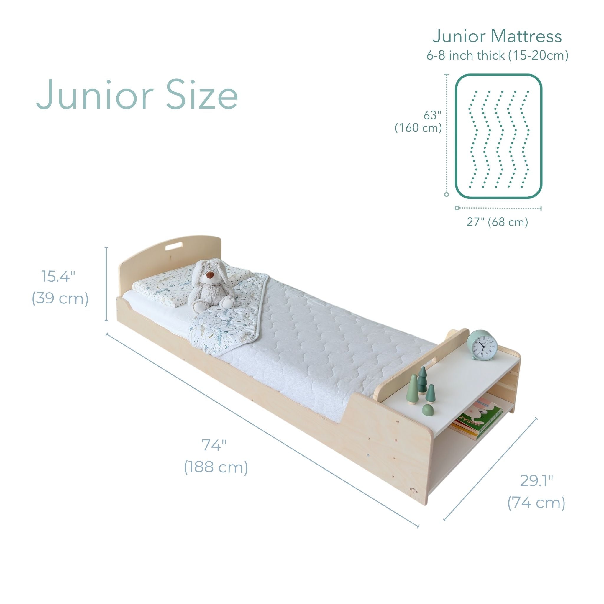 CHERRY JUNIOR - Lit Montessori au sol avec étagères