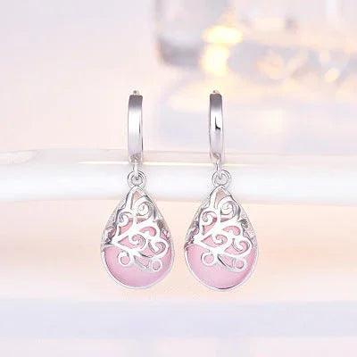 Moonlight Opal Silver Tears Earrings