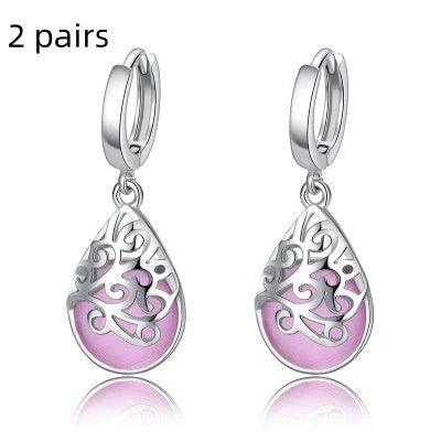 Moonlight Opal Silver Tears Earrings