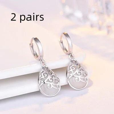 Moonlight Opal Silver Tears Earrings