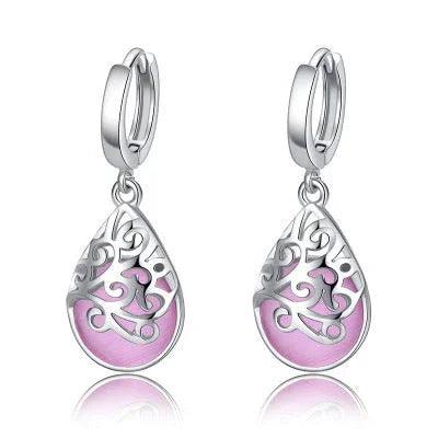 Moonlight Opal Silver Tears Earrings