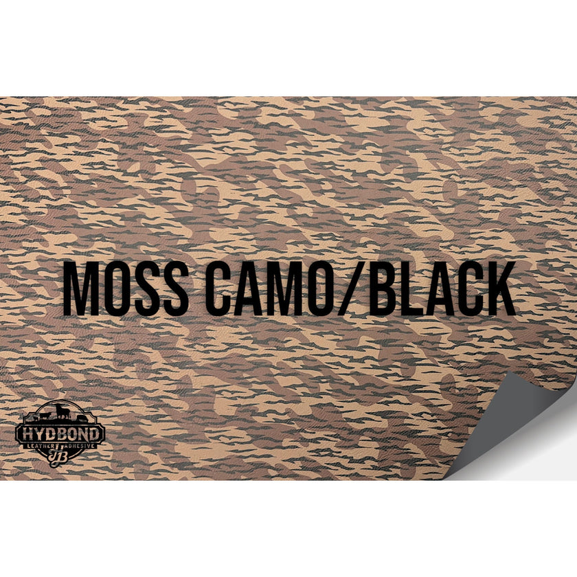 NO ADHESIVE MOSS CAMO/BLACK LEATHERETTE SHEET (12