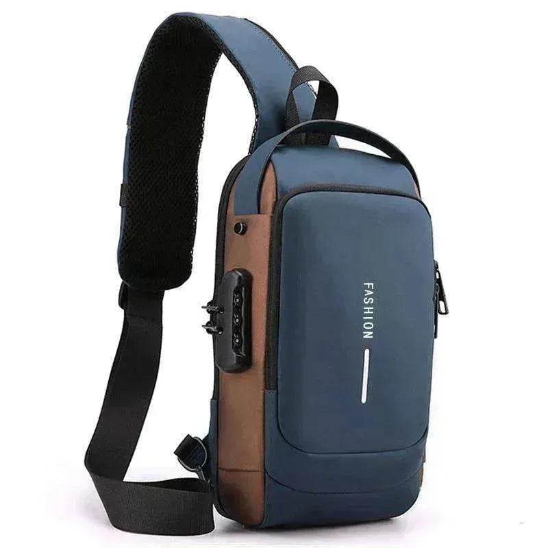 Motorcycle Password Anti theft Men's Fashion Chest Bag Fanny Pack