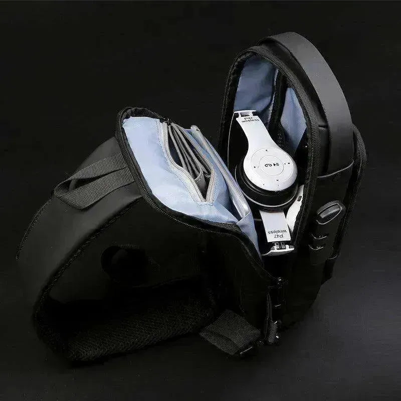 Motorcycle Password Anti theft Men's Fashion Chest Bag Fanny Pack