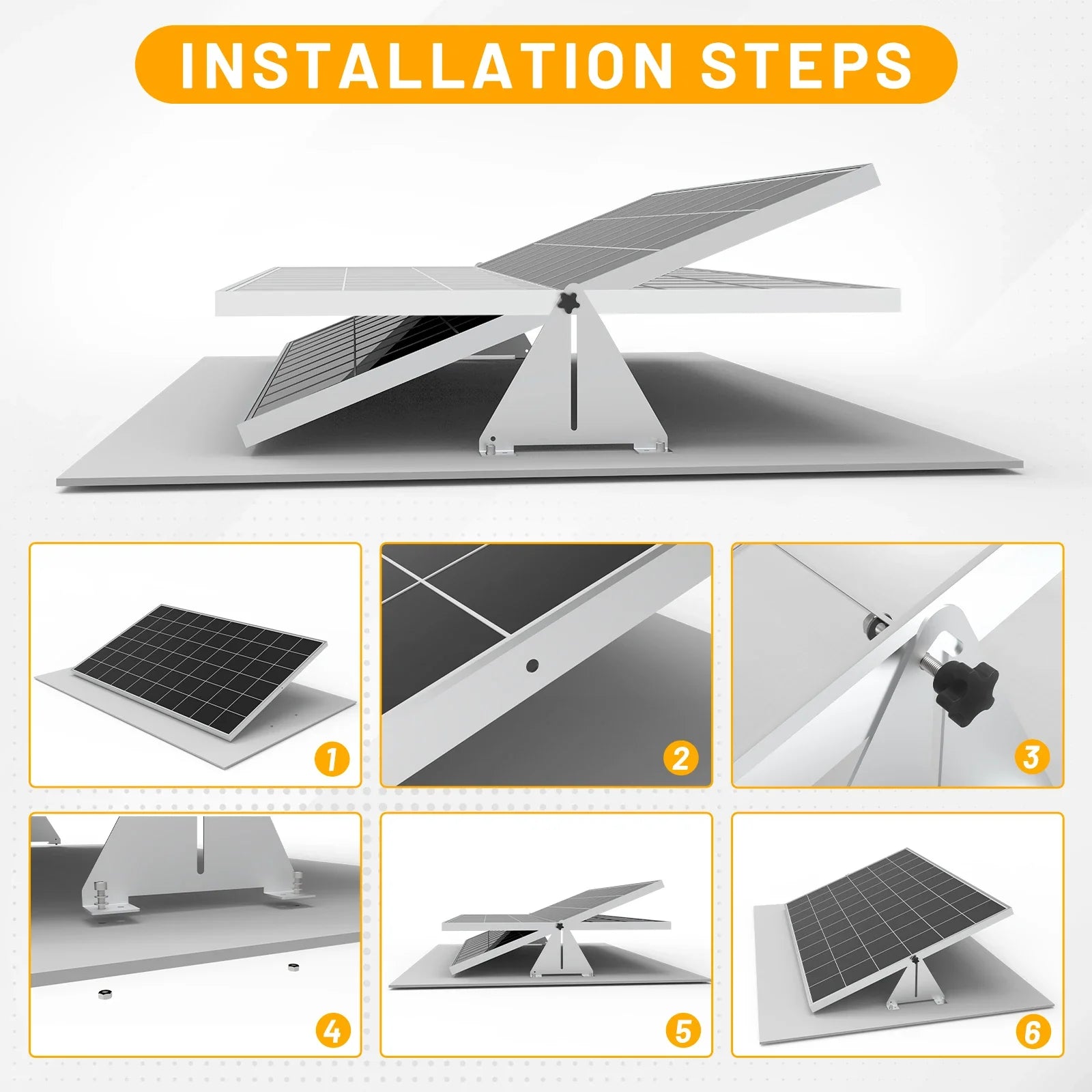 Solar Panel Tilt/Flip Mount Adjustable Assembly Rack Holder