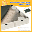 Outsunny Sandbox with Canopy for Kids Outdoor Play Area with Bottom Liner Protective Shade Cream White