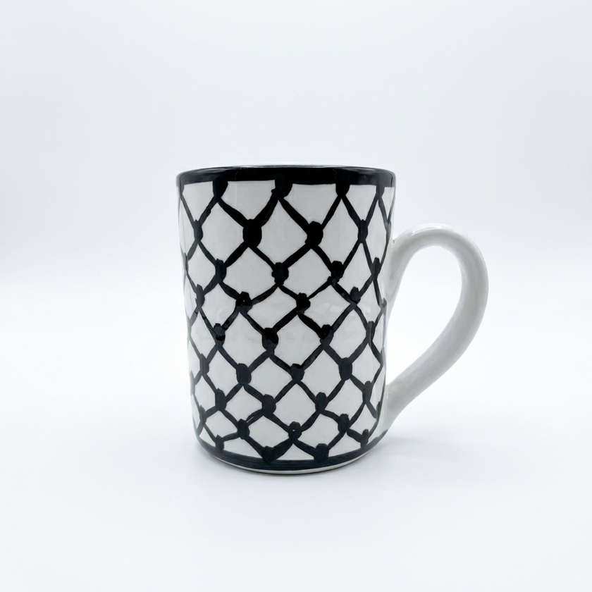 Handmade Kufiya Ceramic Mugs | Made by Palestinian Artisans