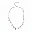 Multi Heart Charm Necklace - Grey Stainless Steel