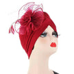Multicolor Mesh Matching Feather Flower Arab  Hat
