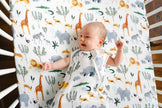 Muslin Fitted Crib Sheet - Safari Jungle