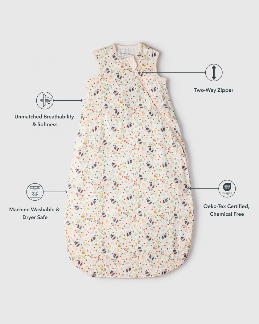 Baby Bamboo Muslin Sleep Sack 0.5 TOG - Bumble Bees