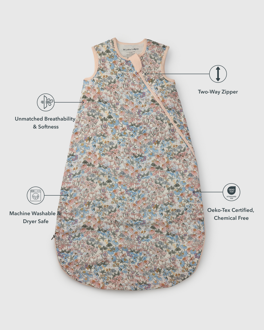 Baby Bamboo Muslin Sleep Sack 0.5 TOG - English Garden