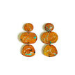 Wearable Art Clip On Earrings in Mustard Yellow and Paint Splash
