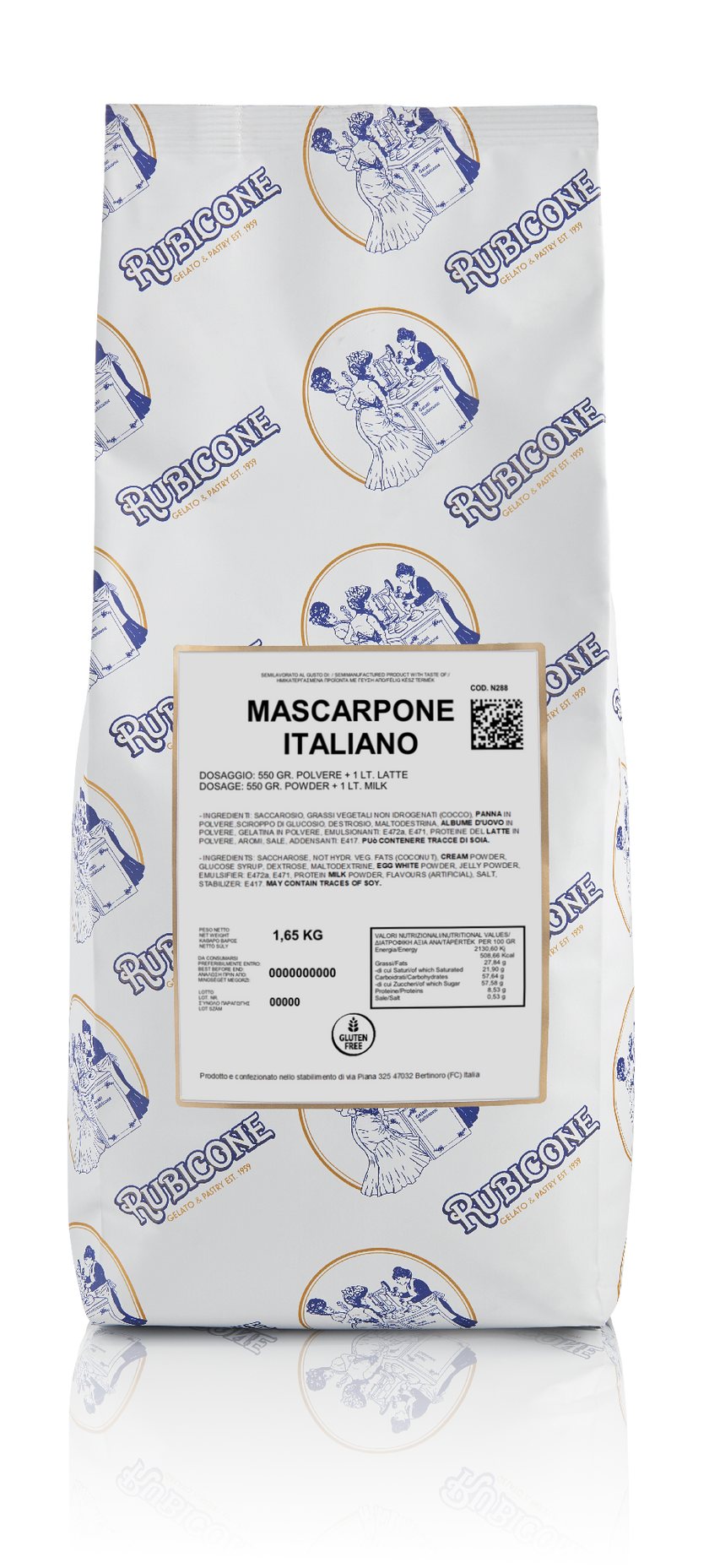 Mascarpone Italiano Dessert Base - Case of 8 x 1.65 KG bags - Bakery and Pastry - Rubicone Canada - Ships Free Within Canada on Orders Above CAD $199