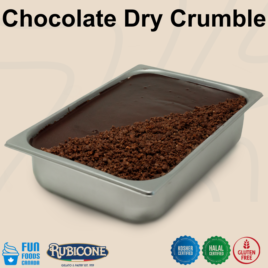 Chocolate Dry Crumble - 3 KG Bucket - Rubicone Canada - Ships Free Within Canada on Orders Above CAD $199