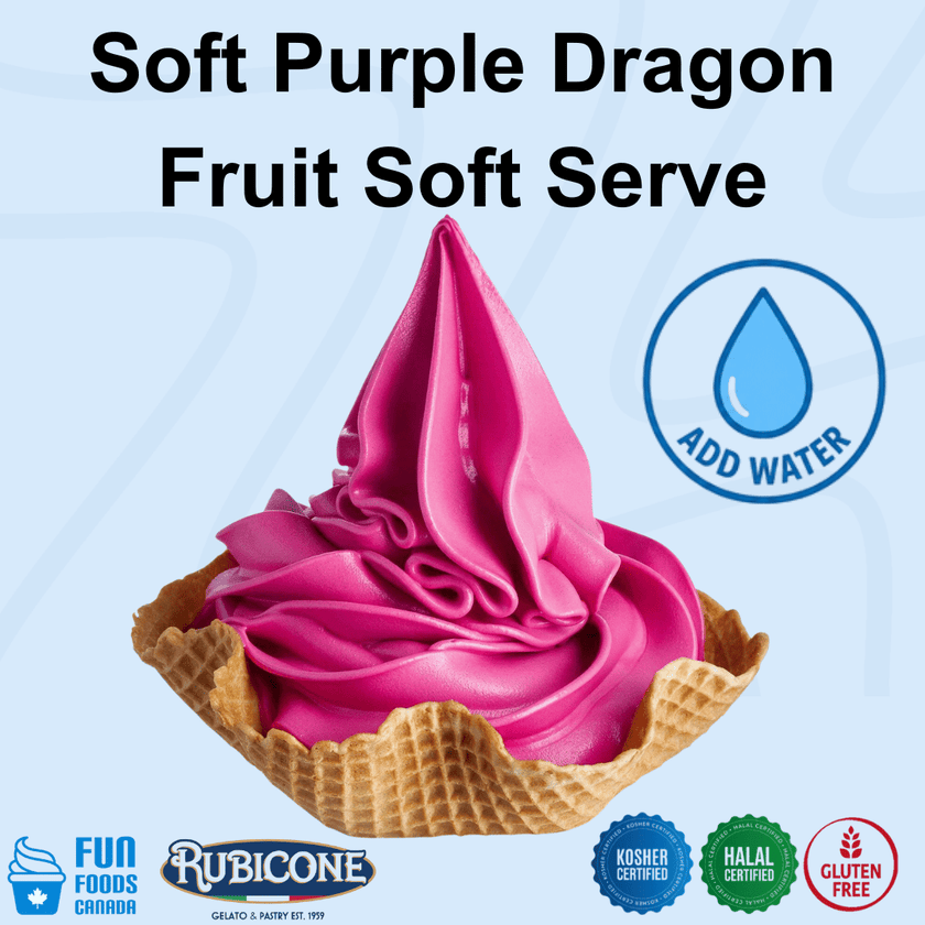 Purple Dragon Fruit Soft Serve and Soft Gelato Mix - Ready Fruit - Complete Base - Ready To Use - Case of 8 x 1.5 KG bags - Rubicone Canada - Ships Free Within Canada on Orders Above CAD $199