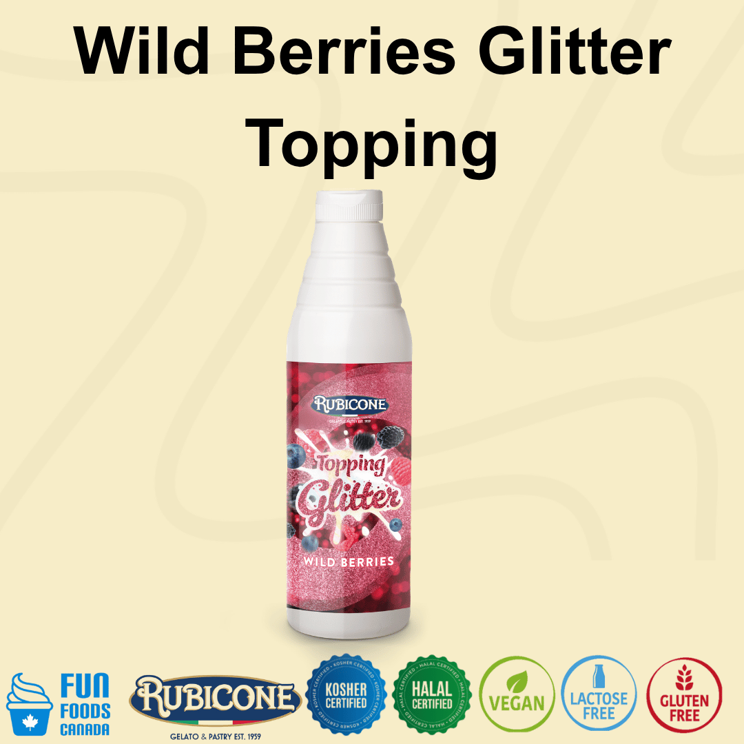 Wild Berries Glitter Topping - 1 KG Squeeze Bottle - Rubicone Canada - Ships Free Within Canada on Orders Above CAD $199