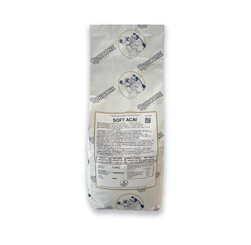 Acai Soft Serve and Soft Gelato Mix - Ready Fruit - Complete Base - Ready To Use - Case of 8 x 1.5 KG bags - Rubicone Canada - Ships Free Within Canada on Orders Above CAD $199