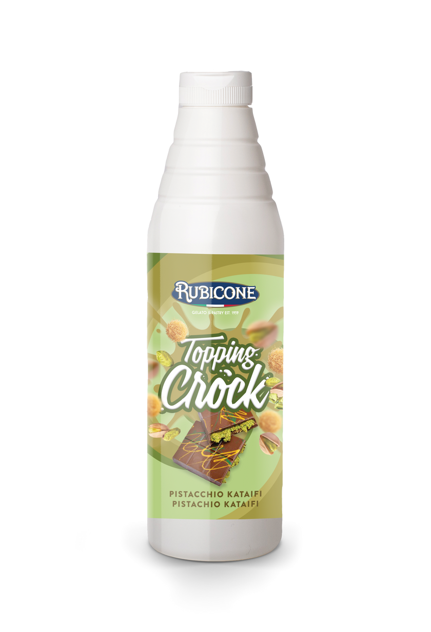 Pistachio Kunafa Kataifi Topping with Pieces (Dubai Chocolate Topping) - 1 KG Squeeze Bottle - Pistachio Kataifi Crock Topping - Rubicone Canada - Ships Free Within Canada on Orders Above CAD $199