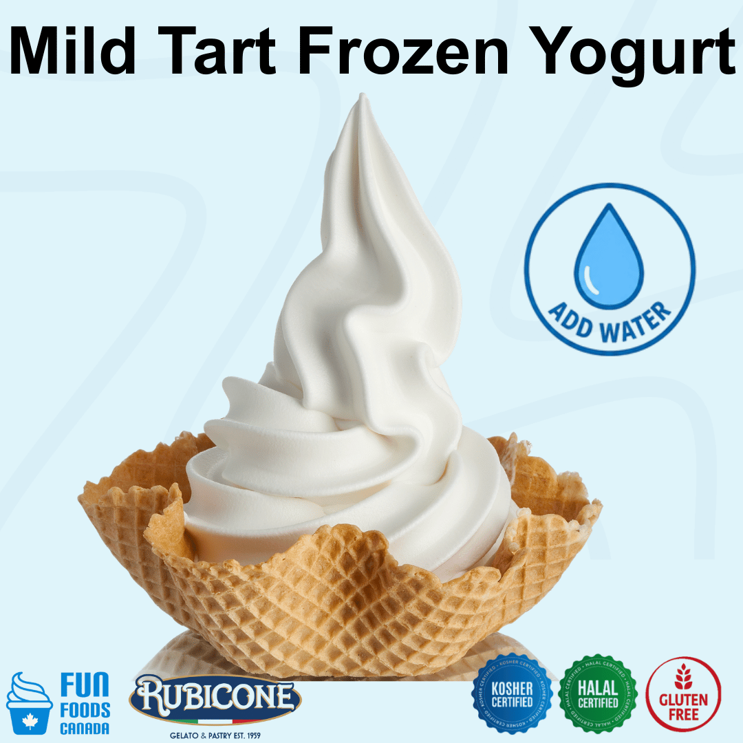 Premium Soft Serve Frozen Yogurt Mix - Complete Ready Base - 1.8 KG Bag or Case of 8 x 1.8 KG bags - Rubicone Canada - Ships Free Within Canada on Orders Above CAD $199
