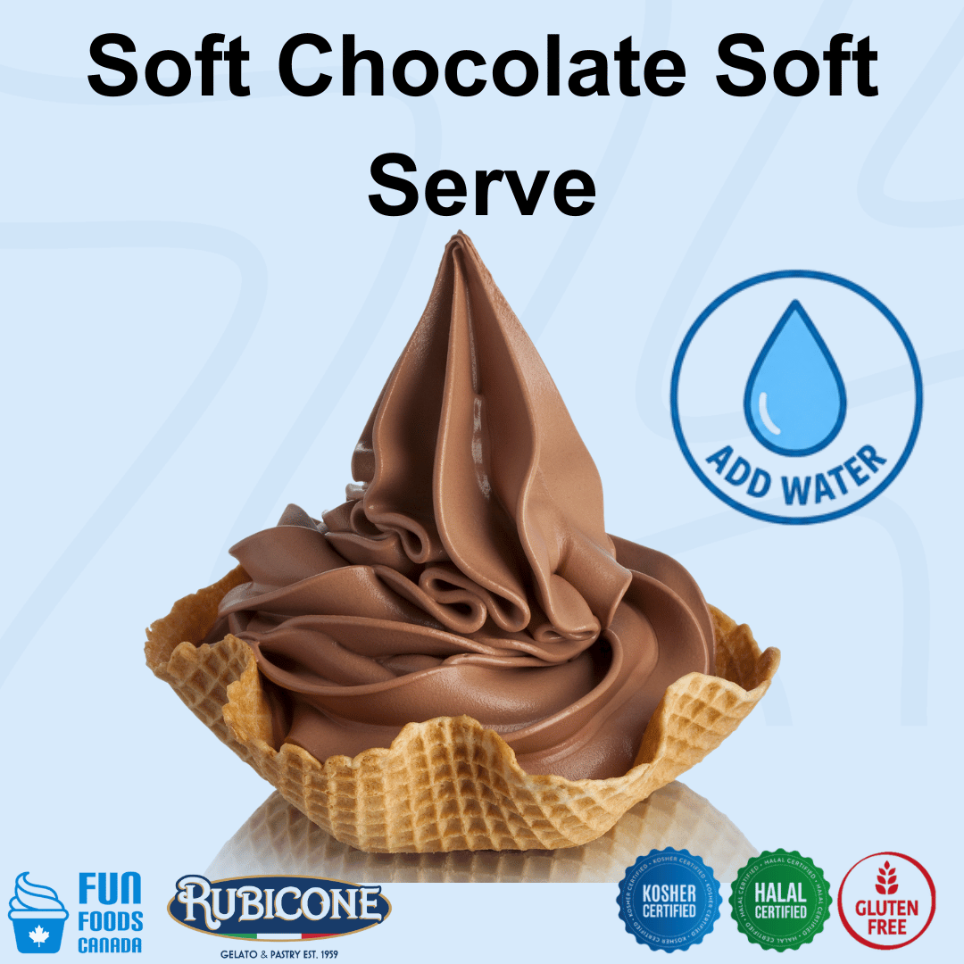 Soft Chocolate Soft Serve Mix - 1.5 KG Bag or Case of 8 x 1.5 KG bags - Rubicone Canada - Ships Free Within Canada on Orders Above CAD $199