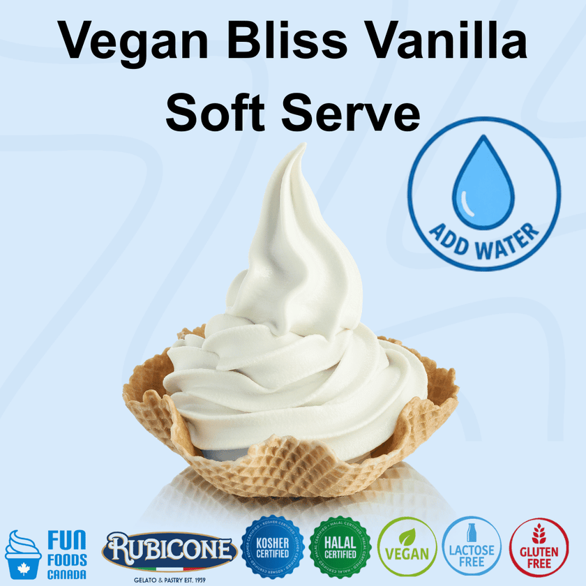 VeganBliss Vanilla - Vegan Premium Soft Serve Mix - 1.5 KG Bag or Case of 8 x 1.5 KG bags - Rubicone Canada - Ships Free Within Canada on Orders Above CAD $199