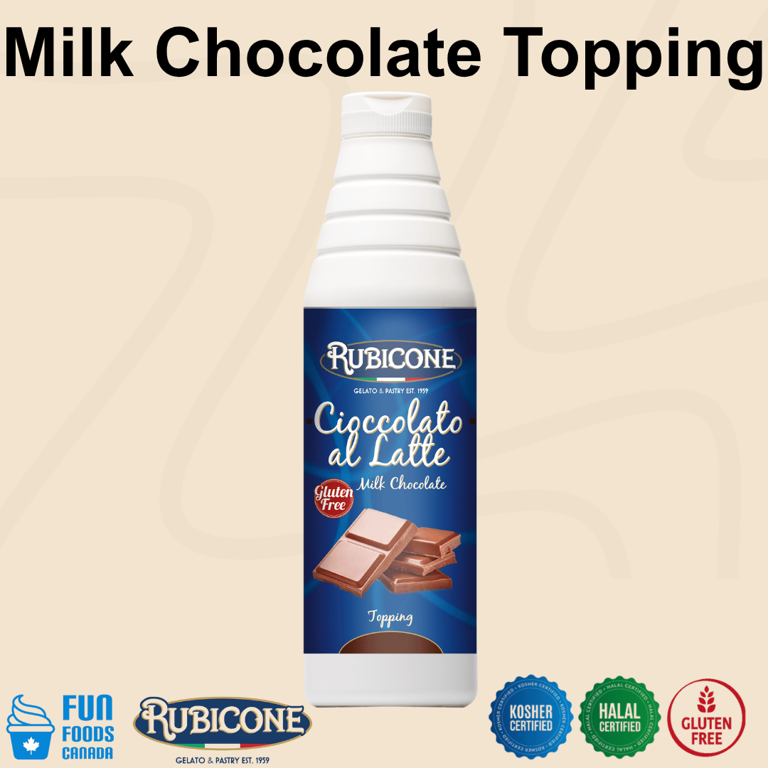 Milk Chocolate Topping - 1 KG Squeeze Bottle - Rubicone Canada - Ships Free Within Canada on Orders Above CAD $199