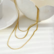 NALA: Snake-Skin Textured Triple Layered Gold Necklace