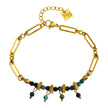 NANTES : Bracelet en chaîne maillons et pierres naturelles de turquoise africaine