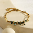 NANTES : Bracelet en chaîne maillons et pierres naturelles de turquoise africaine