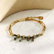 NANTES : Bracelet en chaîne maillons et pierres naturelles de turquoise africaine