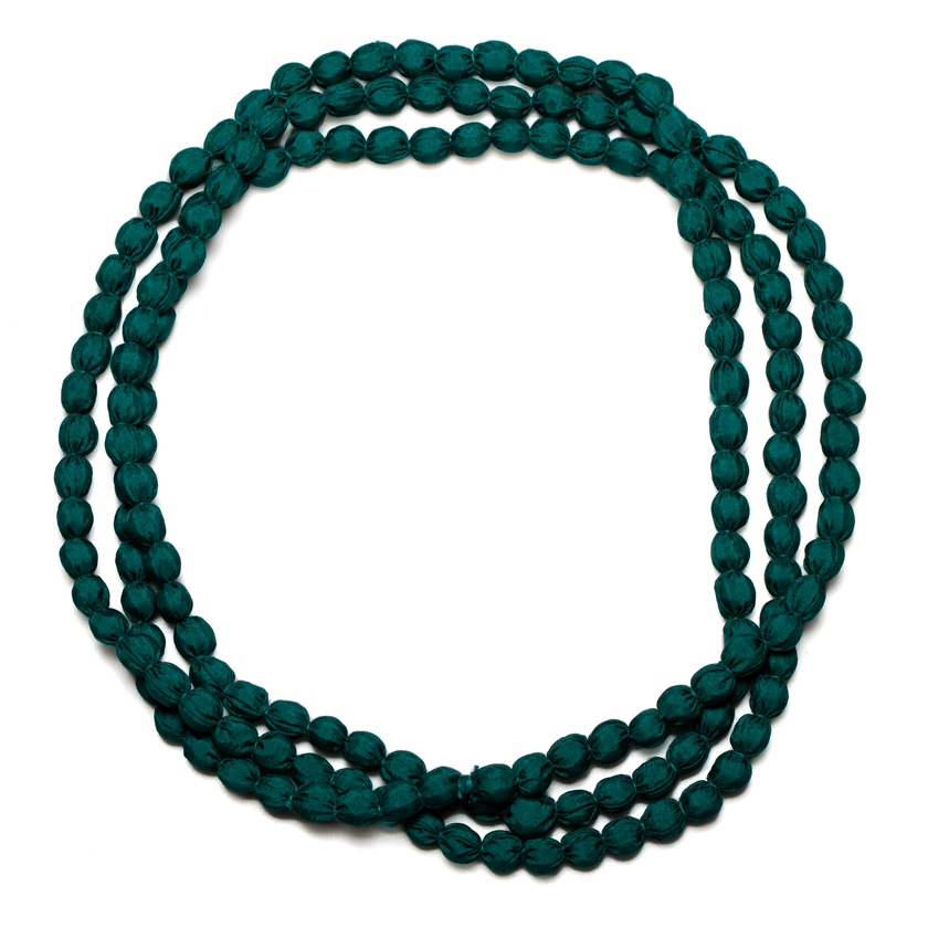Extra Long Fabric Ball Necklace