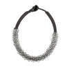 Short Glass Bead & Fabric Wrap Choker