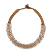 Short Glass Bead & Fabric Wrap Choker