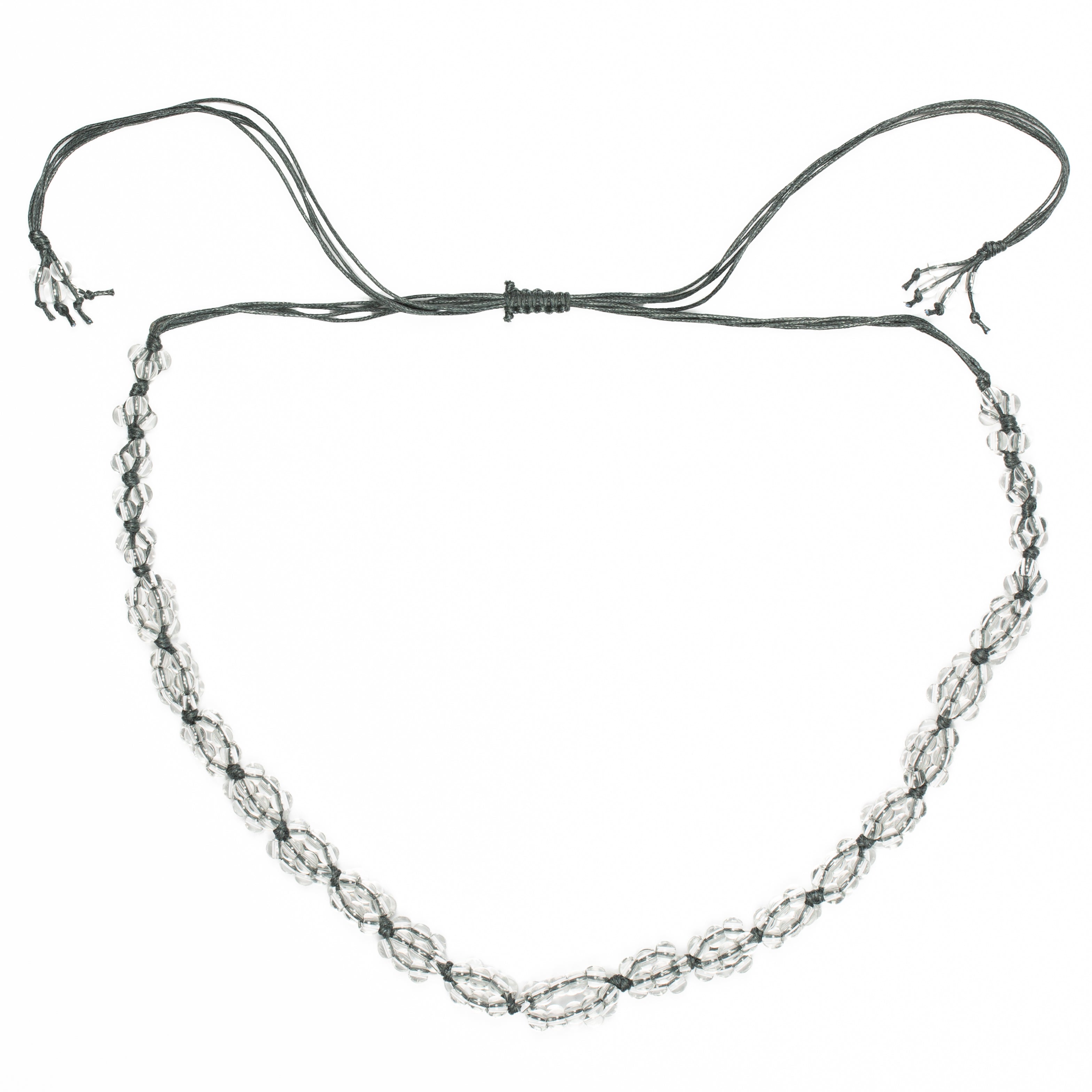 Long Glass Cluster Bead Necklace